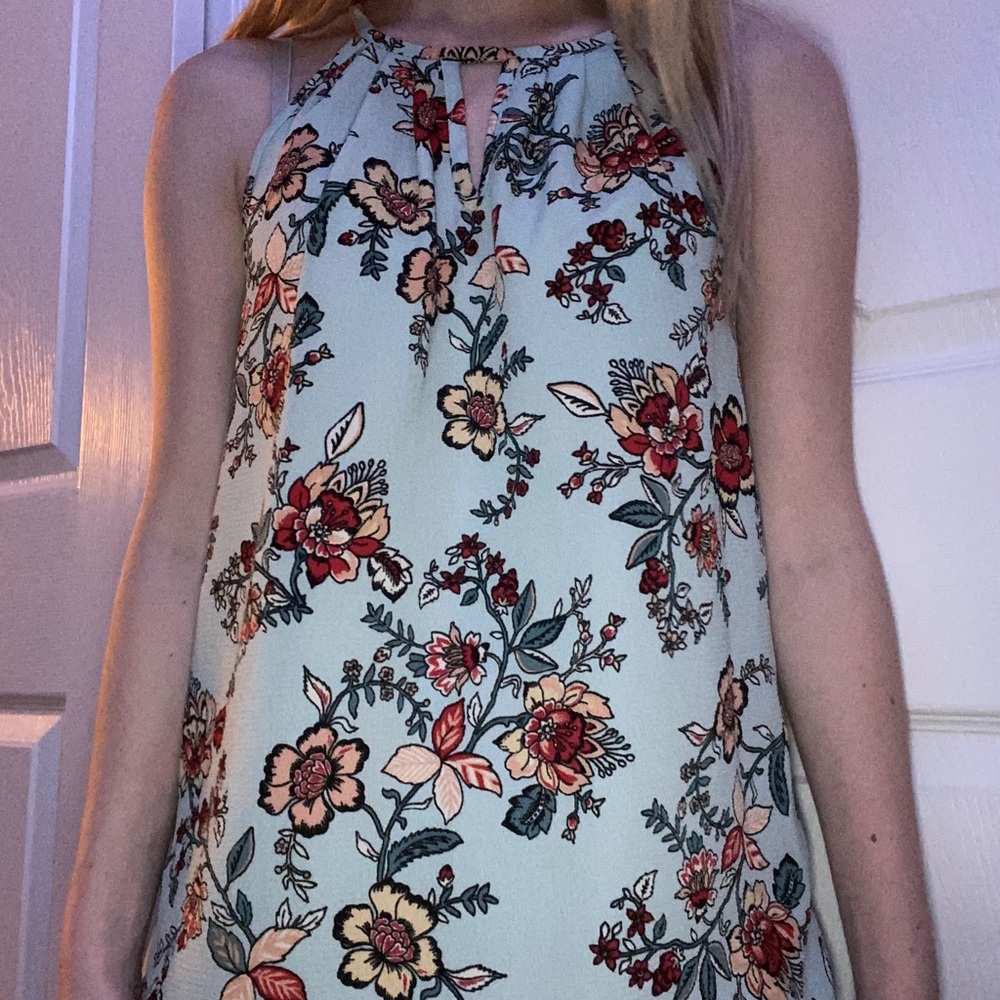 Blue halter blouse